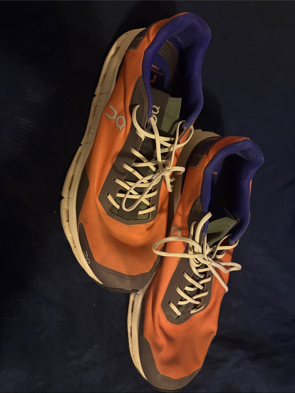 On Running Orange and Purple Men's Athletic Sneakers